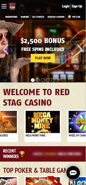 Mobilní verze Red Stag Casino