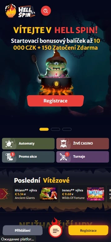 Mobilní verze online Hellspin