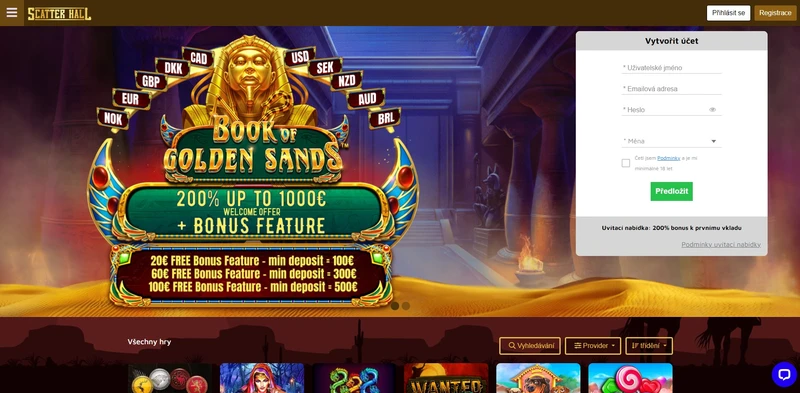 Oficiální webové stránky Scatterhall Casino